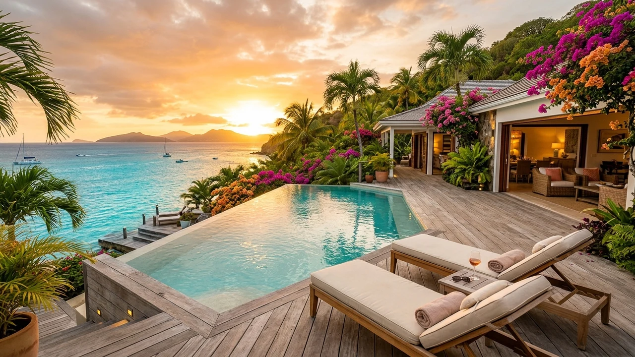 Villa avec piscine et vue mer pour location touristique en Guadeloupe